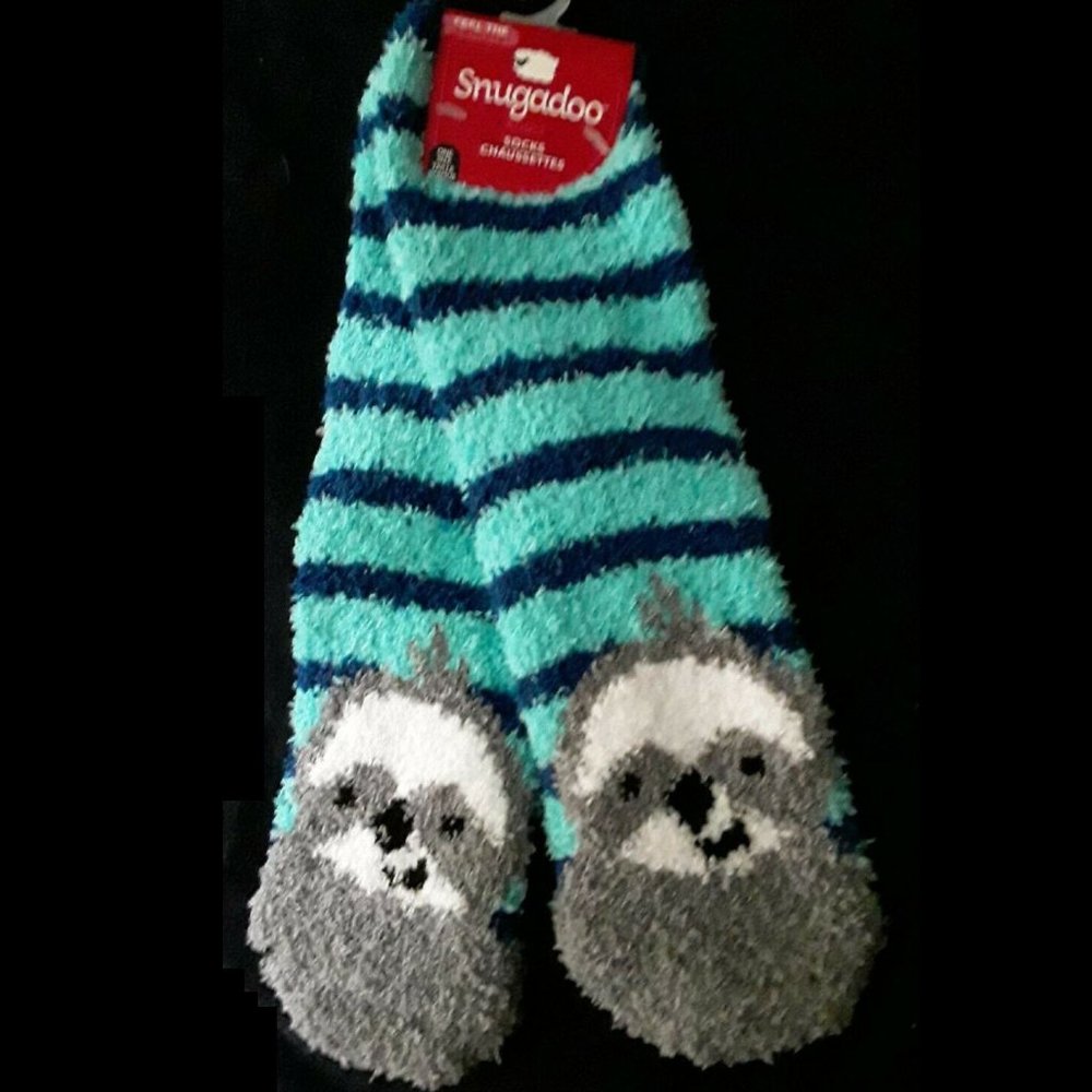 Fun Fuzzy Sloth Slipper Socks - Picture 1 of 2